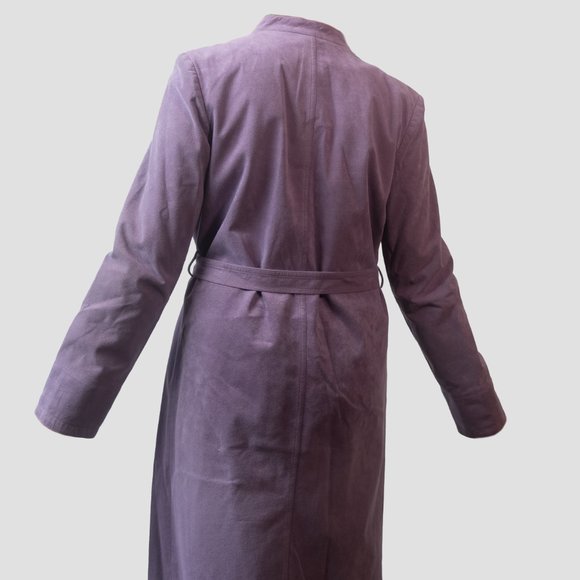 Vintage trench coat vegan suede by Montroy - Picture 6 of 15